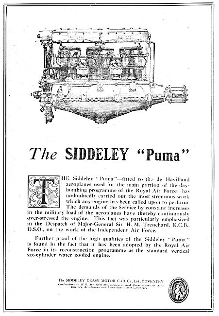 Siddeley-Deasy  Aero Engines. Siddeley Puma                      