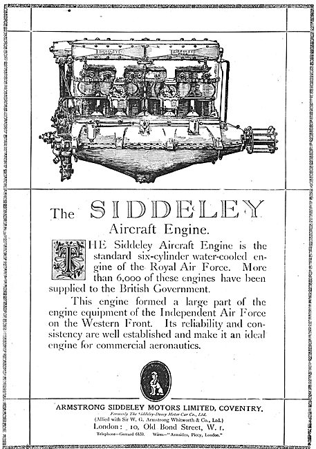 Armstrong Siddeley  6 Cylinder Aero Engine                       