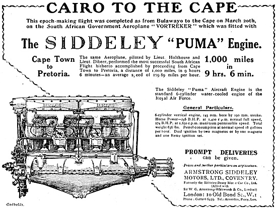 Armstrong Siddeley  Puma Aero Engine 1920                        