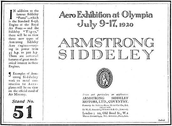 Armstrong Siddeley  Aero Engines                                 