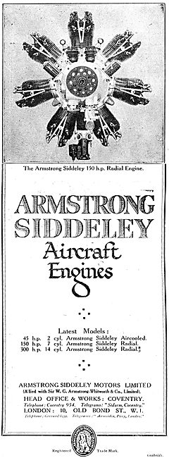 Armstrong Siddeley 150 HP Radial  Aero Engine                    