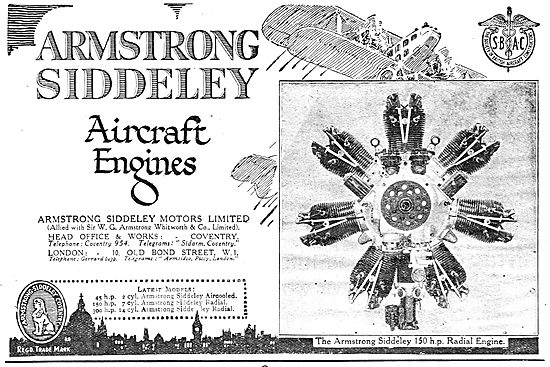 Armstrong Siddeley 150 HP Radial  Aero Engine                    