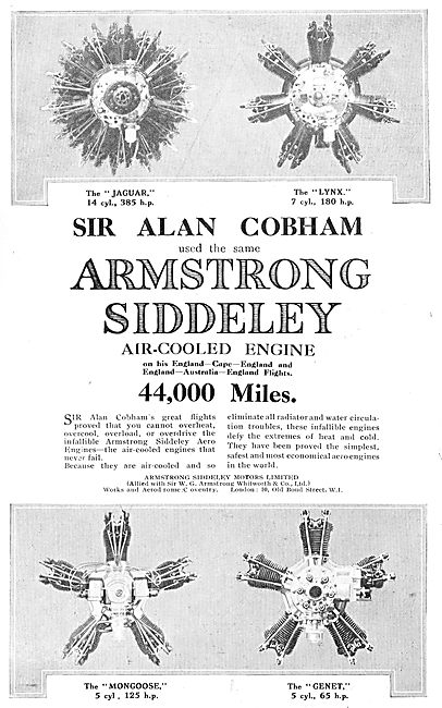 Alan Cobham Used  Same Armstrong Siddeley Engine For 44000 Milles