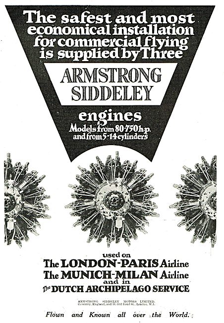 Armstrong Siddeley  Aero Engines - Safe & Economical             