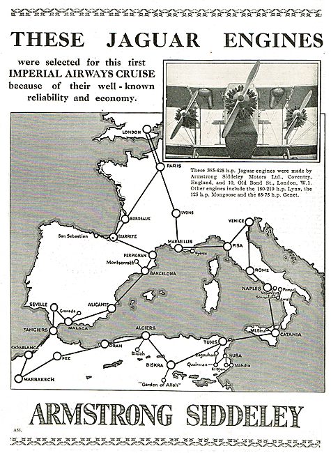 Armstrong Siddeley Jaguar Engines For Imperial Airways Cruise    