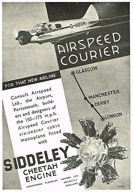 Armstrong Siddeley Cheetah Engine Chosen For The Airspeed Courier
