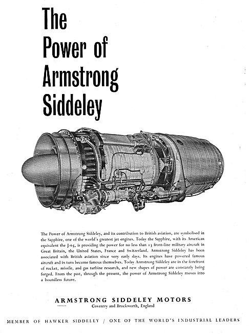 Armstrong Siddeley Sapphire Gas Turbine Aero Engine              