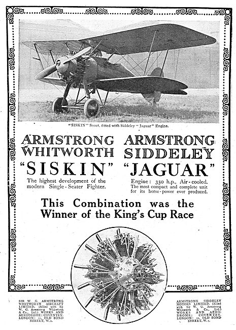 Armstrong Whitworth Siskin Scout. Siddeley Jaguar Engines        