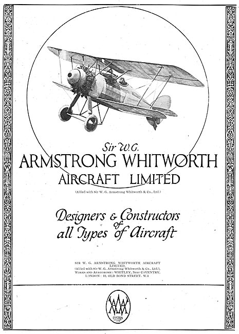 Armstrong Whitworth - Designers & Constructors Of Aircraft       