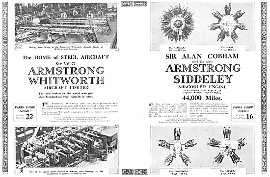 Armstrong Whitworth Aircraft - Armstrong Siddeley Engines 1925   