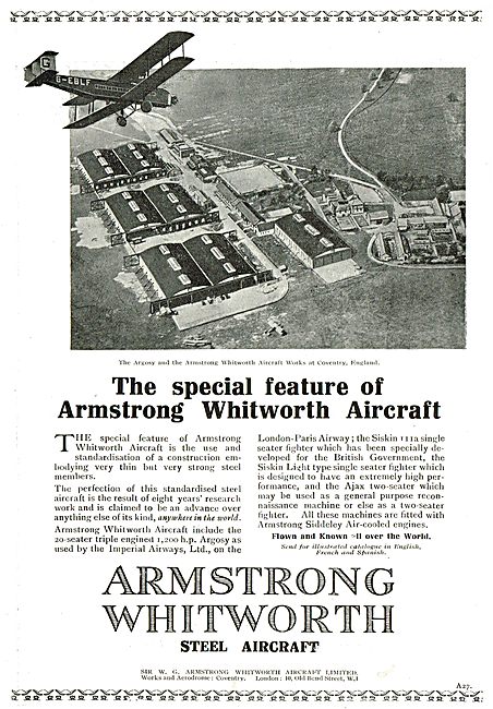 Armstrong Whitworth Argosy Flying Over The Coventry Works        