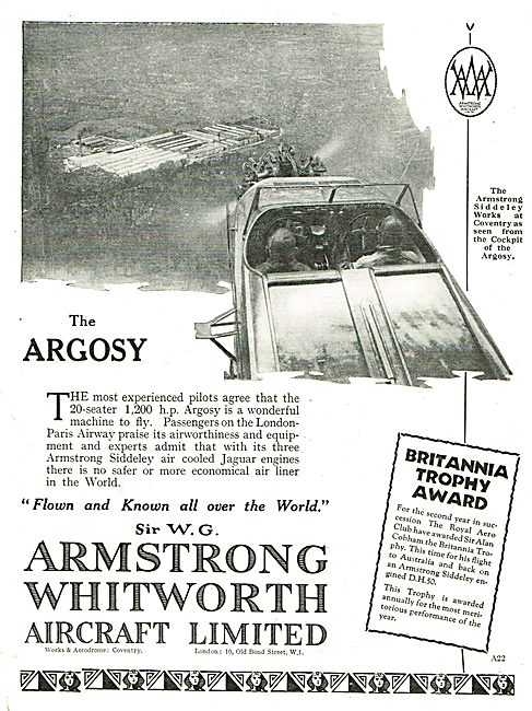 Armstrong Whitworth Argosy 20 Seater Airliner                    