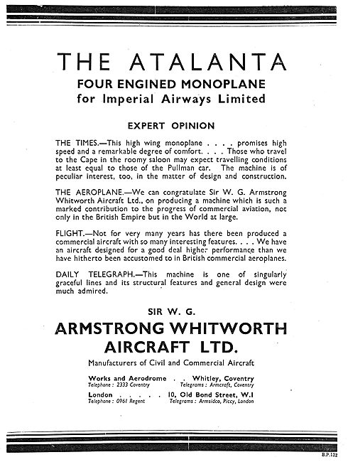 Armstrong Whitworth Atalanta                                     