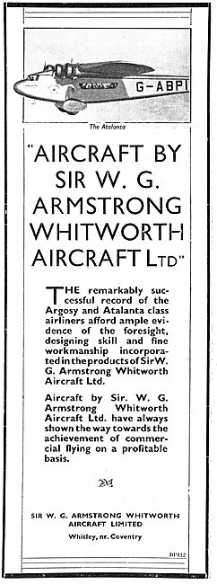 Armstrong Whitworth Atalanta G-ABPI                              