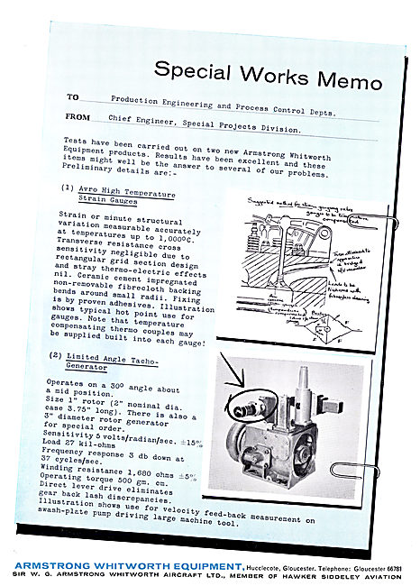 Armstrong Whitworth Equipment Strain Gauges                      