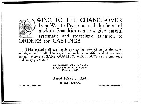 Arrol-Johnston Motor Cars. 1919                                  