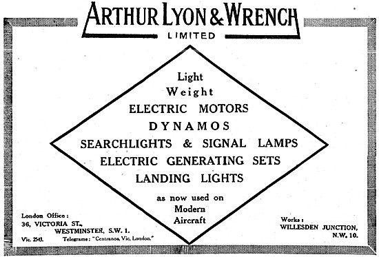 Arthur Lyon & Wrench. Electrical Equipment Manufacturers         