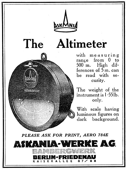 Askania Altimeter 1929                                           