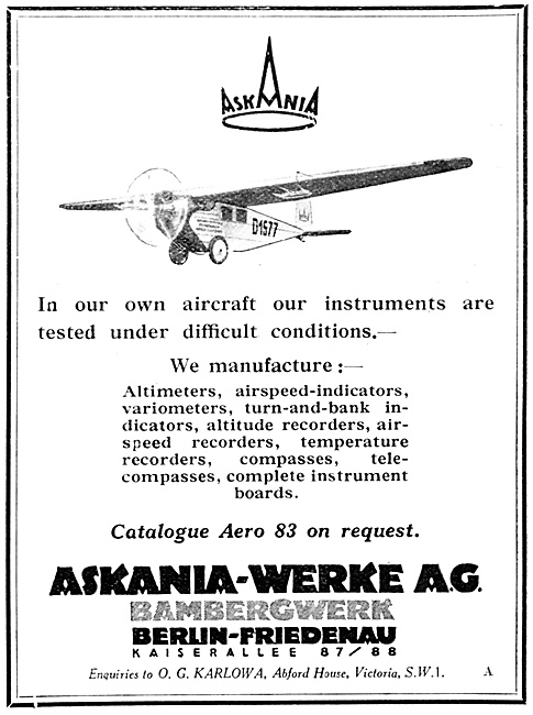 Askania Aircraft Instruments                                     