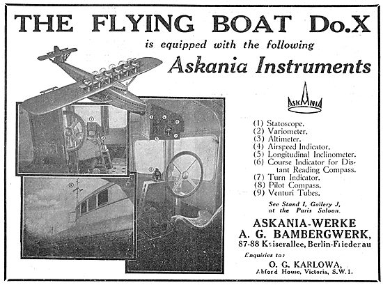 The Dornier Do.X Is Equipped With Askania Flight Instruments     