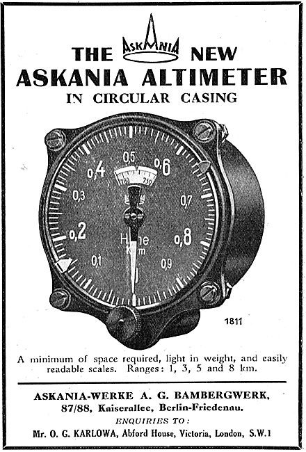 Askania Aircraft Altimeter                                       