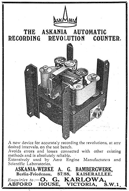 Askania Aircraft Recording Revolution Counter                    