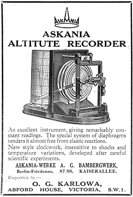 Askania Aircraft  Altitude Recorder                              