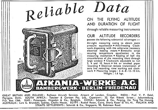 Askania Flight Data Recorders                                    