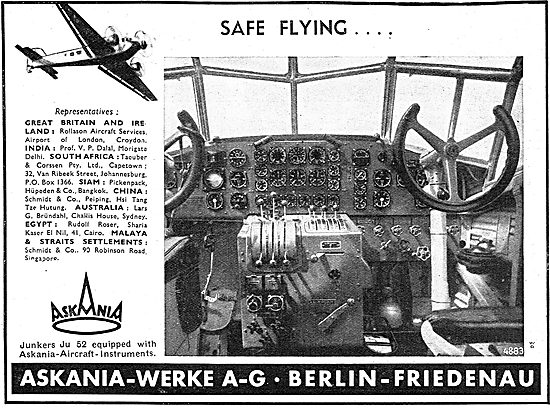 The Junkers Ju 52 Is Equipped With Askania Flight Instruments    