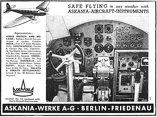 The Heinkel He III Is Equipped With Askania Flight Instruments   