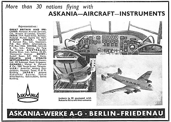 Askania Flight Instruments - Junkers Ju 90                       