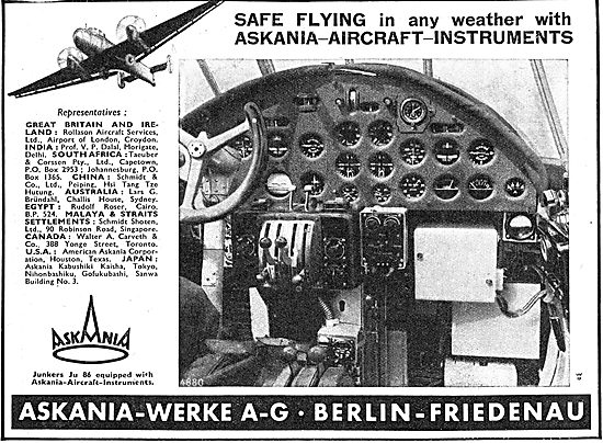 Askania Flight Instruments - Junkers Ju 86                       