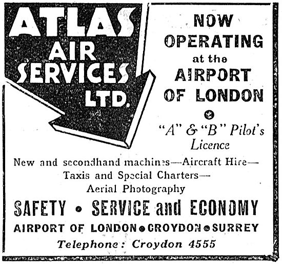 Atlas Air Services - Croydon. Training For Pilot's A & B Licences