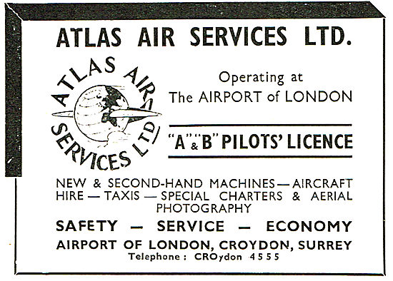 Atlas Air Services - Croydon. Training For Pilots A & B Licences 