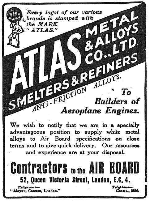 Atlas Metal & Alloys - Smelters & Refiners. 52 Queen Victoria St.