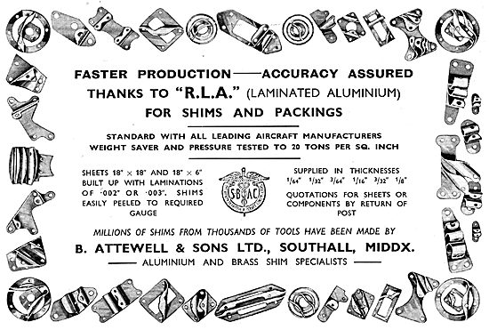 B.Attewell Laminated Aluminium Shims & Spacers                   