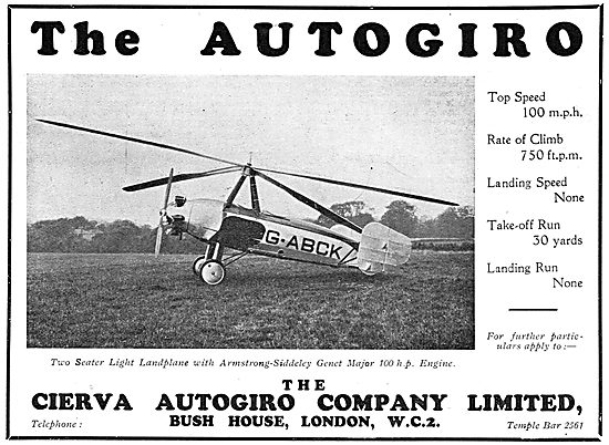 Cierva Autogiro - Genet Major: G-ABCK                            