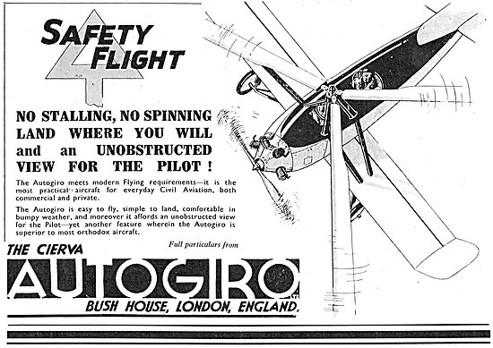 Cierva Autogiro - No Spinning, No Stalling Safety Flight         