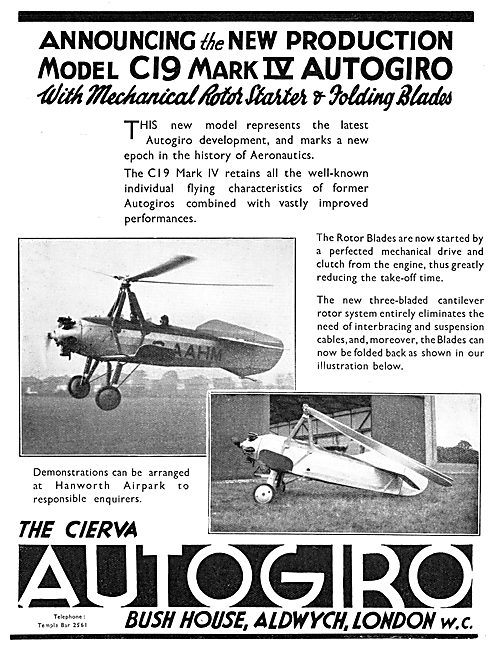 Cierva C19 Mk IV Autogiro 1932                                   