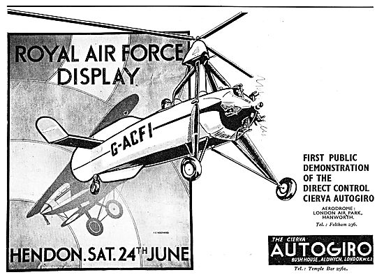 Autogiro At RAF Display Hendon G-ACFI                            