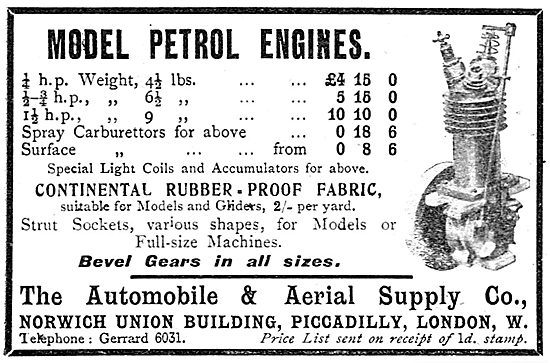 The Automobile & Aerial Supply Company. Model Petrol Engines     