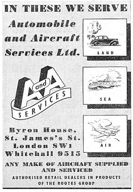 Automobile & Aircraft Services.  Rootes Group                    
