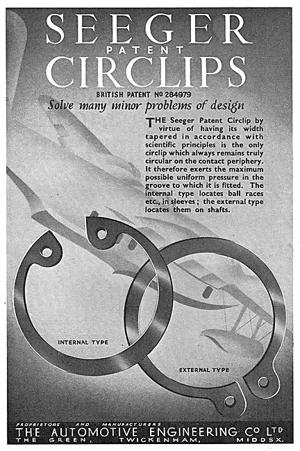 Automotive Engineering Co - Seeger Patent Circlips               