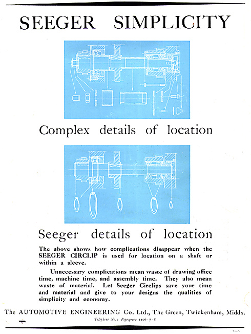 Automotive Engineering Co - Seeger Patent Circlips               