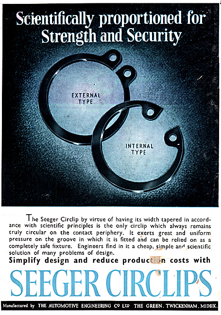 Automotive Engineering Co - Seeger Patent Circlips               