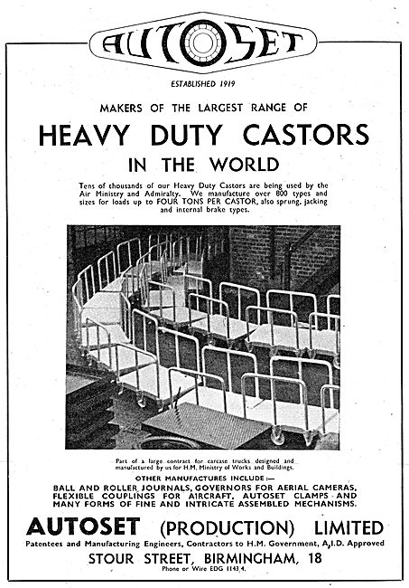 Autoset Heavy Duty Castors 1943                                  