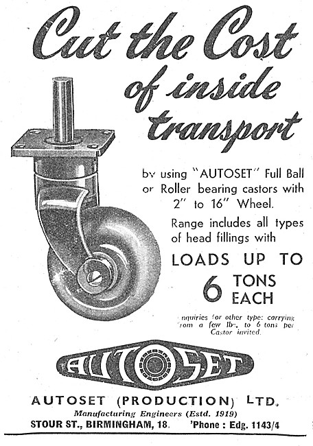 Autoset Equipment Castors & Self Adjusting Clamps                