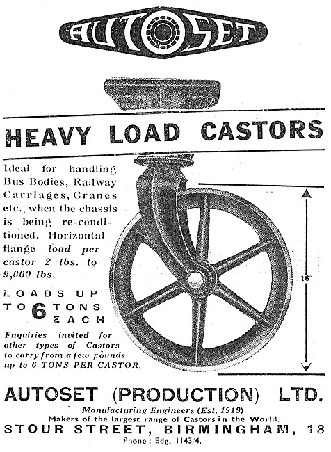 Autoset Castors For Ground Equipment                             