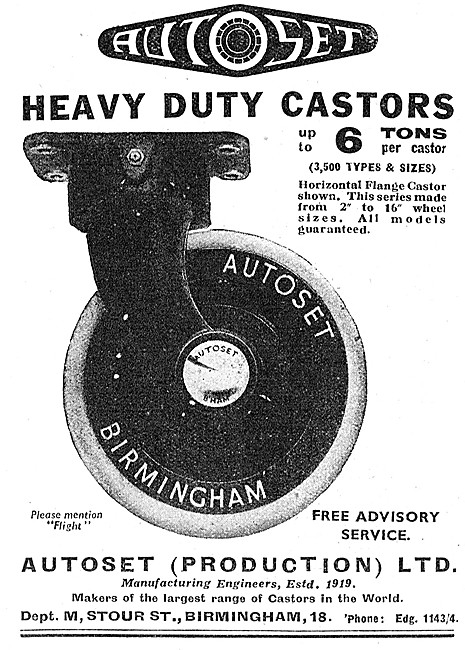 Autoset Ground Equipment Castors                                 