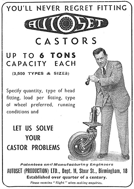 Autoset Castor Wheels For Ground Equipment                       